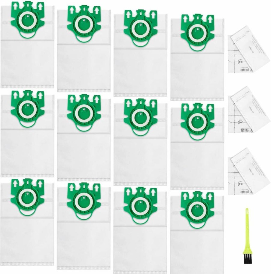 MalhSlix 12-Pack Vacuum Cleaner Bags with Filters Compatible for Miele S7000-S7999 & Dynamic U1 Series, Includes 3 Pre-Motor and 3 Post-Motor Filters, Type U 3D Airclean Replacement Bags