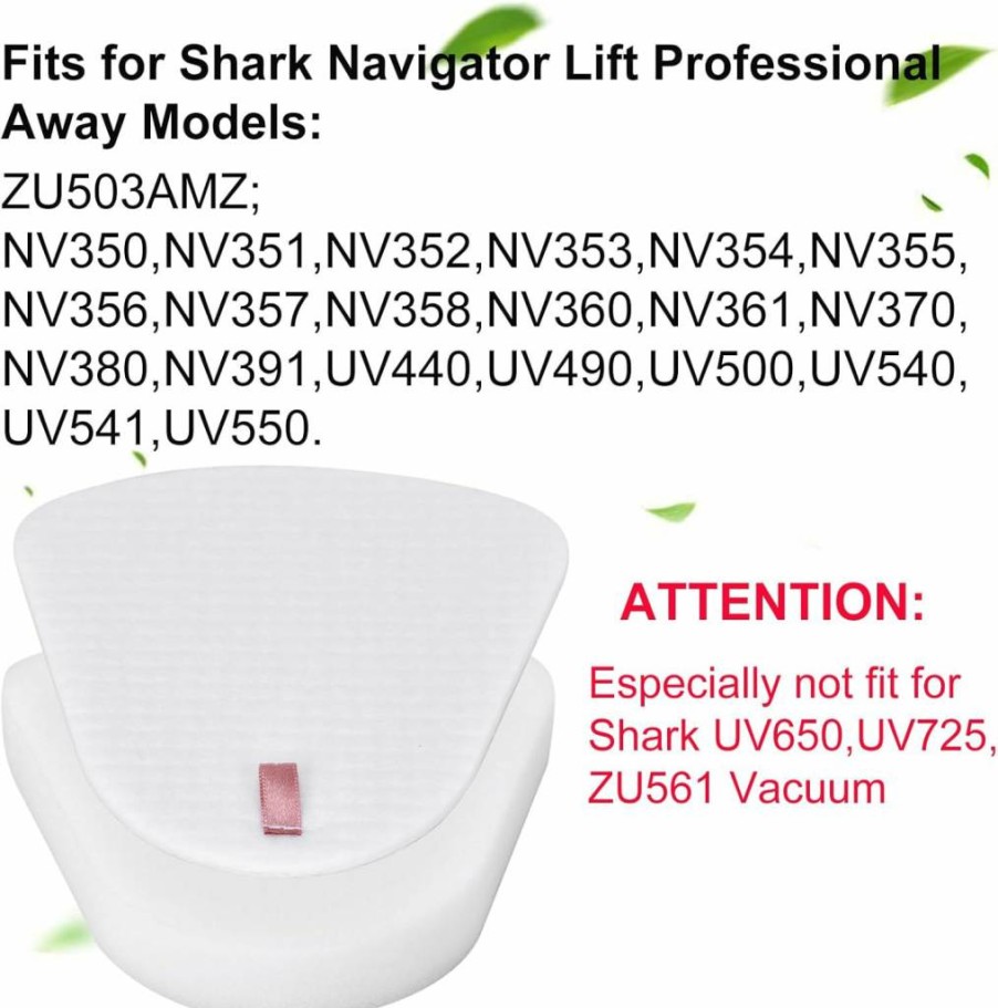 Aziliogcc Replacement Filters for Shark Navigator NV350 NV351 NV352 NV355 NV356 NV356E NV357 NV360 NV370 NV391 UV440 UV490 UV540 (2 Felt + 2 Foam) - XFF350 Compatible