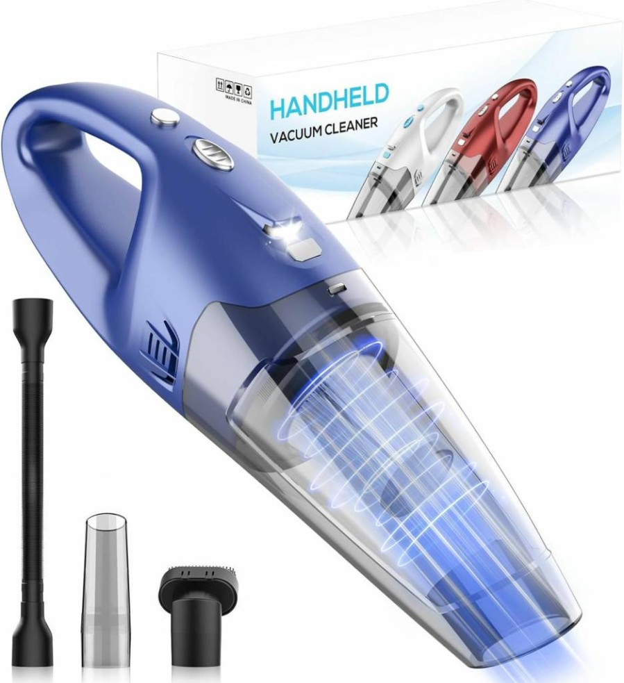 YOOHI Cordless Handheld Vacuum Cleaner - 1.5Lbs Lightweight, Rechargeable with LED Light & Multi Accessories for Car and Home, Portable Dust Buster