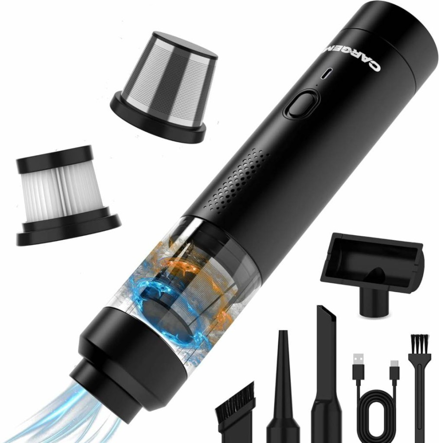 CARGEM Cordless Car Vacuum Cleaner - 15000Pa Handheld Vacuum with 4 Attachments, 2-in-1 Blow & Suction, Dual Filters - Portable for Car, Home, Office