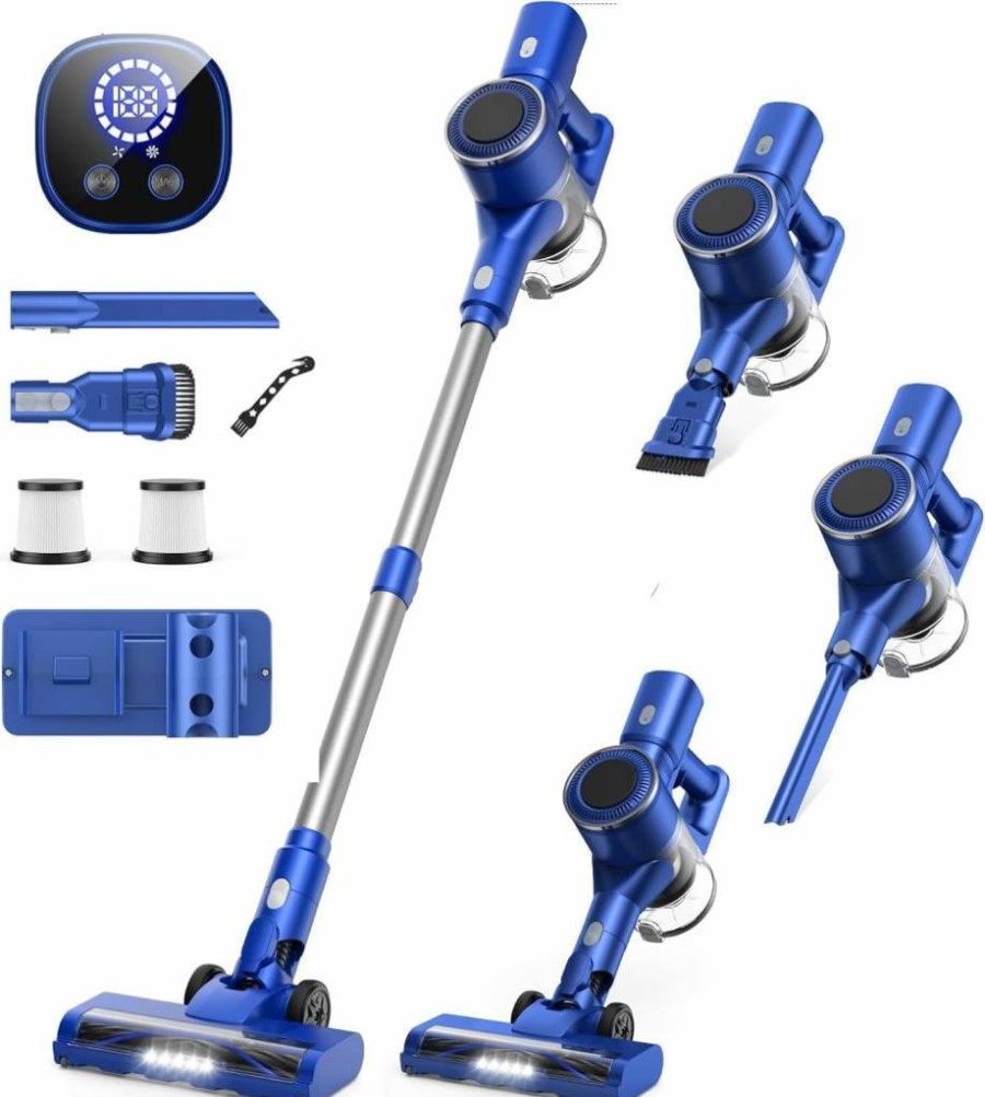 Natrogix AS2208 Cordless Stick Vacuum Cleaner, 35Kpa Powerful Suction, Lightweight for Home, Rechargeable Handheld Vacuum with LED Display, Ideal for Pet Hair, Carpet & Hardwood Floors