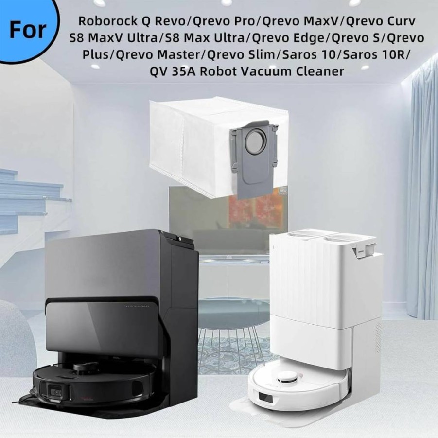 20 Pack Janhaley 3L Large Capacity Disposable Dust Bags for Roborock S8/S7/Q7/Q5 Series Vacuum Cleaners, Compatible with S8 Pro Ultra, S7 Max Ultra, Q7 Max+, Q5 Pro+