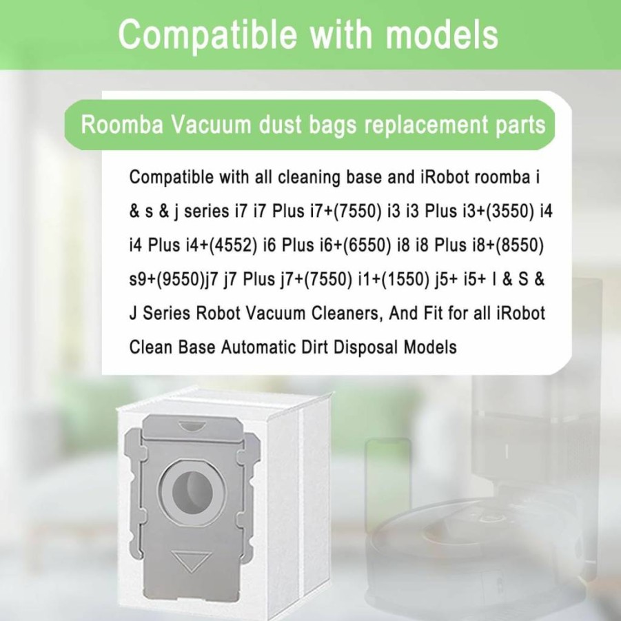 24 Pack MalhSlix Vacuum Bags for iRobot Roomba i-Series & j-Series - Compatible With Roomba i3/i4/i5/i6/i7/i8, j5/j7, s9+ Automatic Dirt Disposal Bags