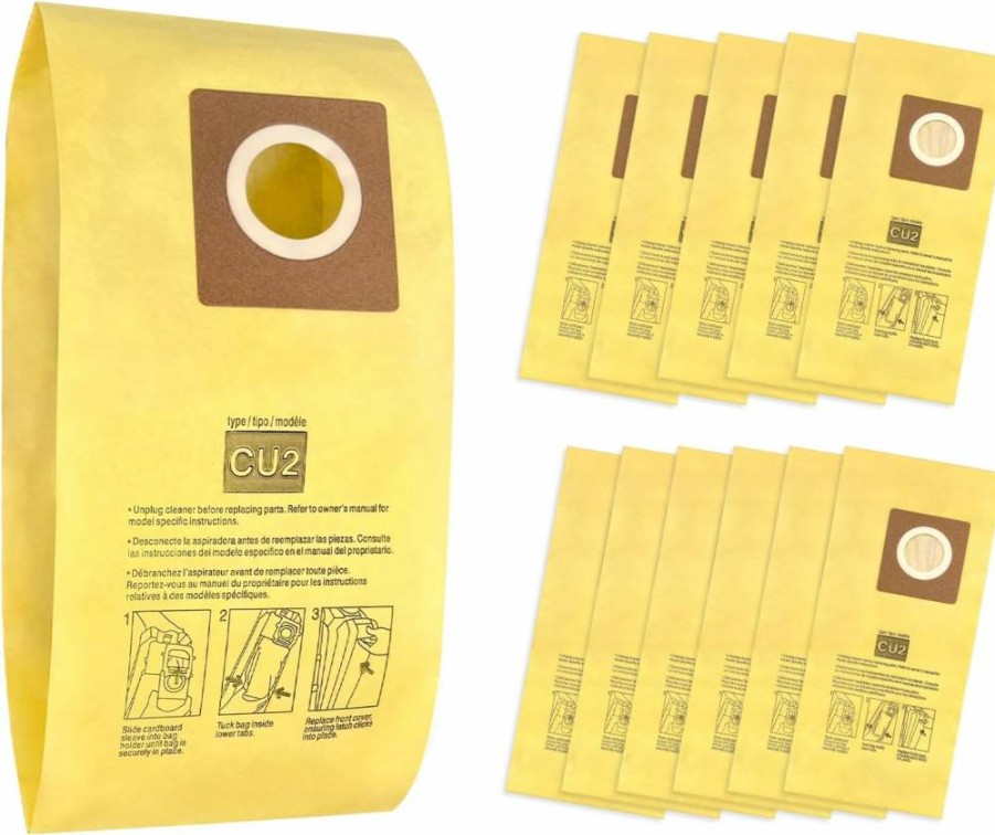 12 Pack Kerneed AH10243 Vacuum Bags Compatible with Hoover Commercial Hushtone CU2 Upright Cleaners CH54013 CH54015 CH54113 CH54115 - Durable Replacement Vacuum Bags
