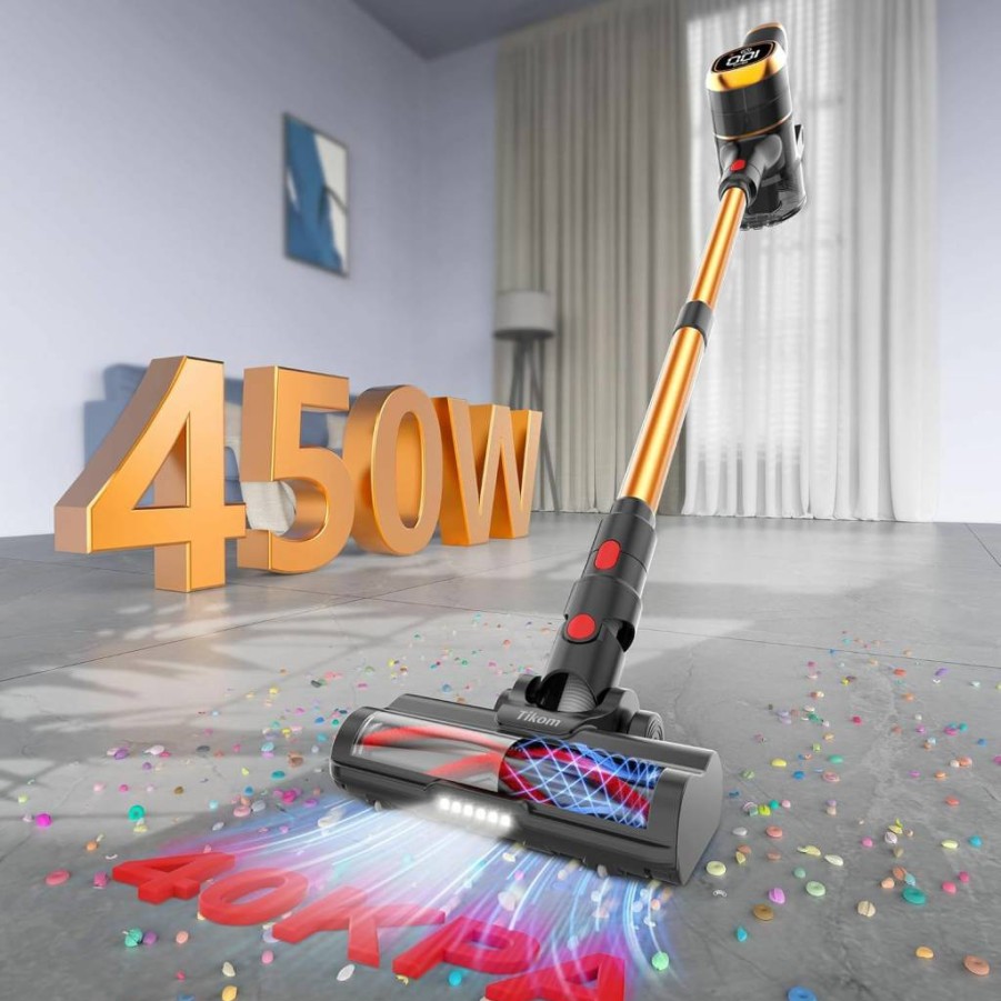 KMM 4-in-1 Handheld Vacuum Cleaner 16000Pa, 120W High Power Corded Car Vacuum with LED Light, 3 Speed Settings & Multi Nozzles for Home, Car, Pet Hair, Office Cleaning