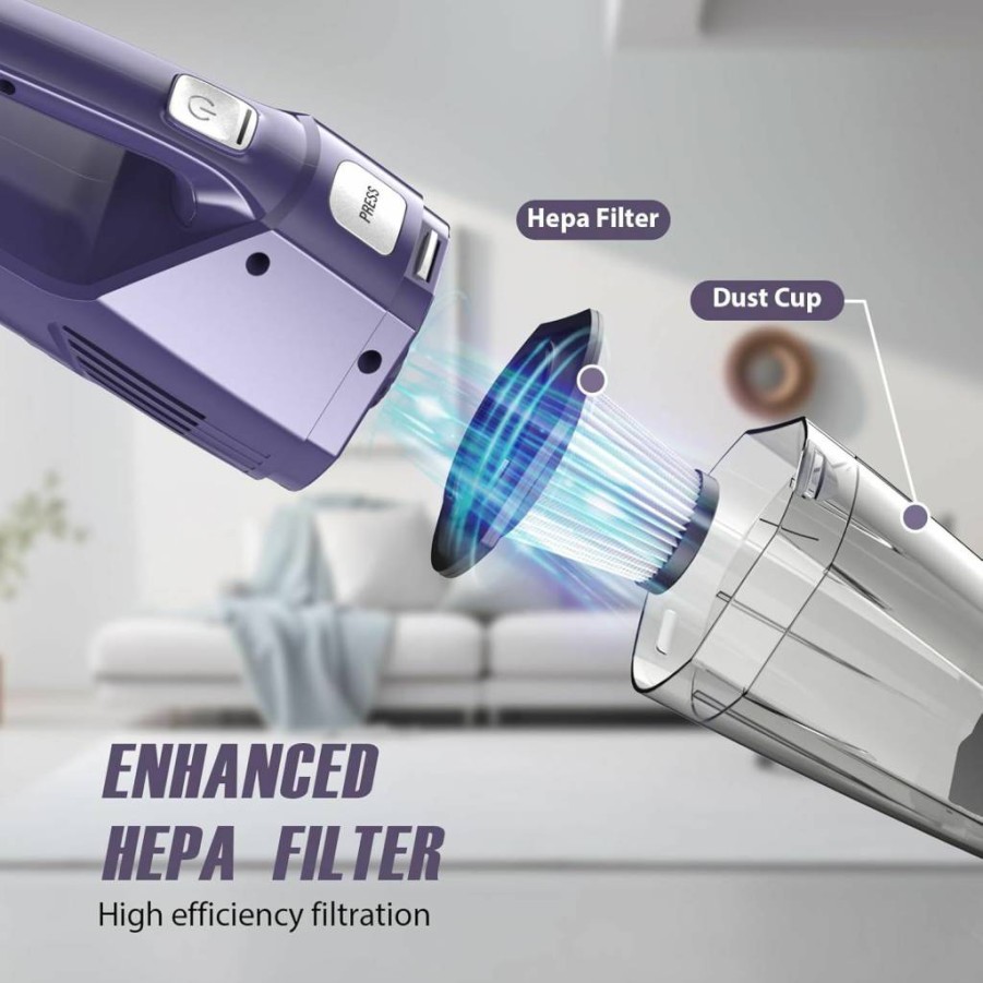 Bossdan Cordless Handheld Vacuum Cleaner - Powerful Suction, Lightweight, Rechargeable for Car, Home, and Office Cleaning with Multi Accessories