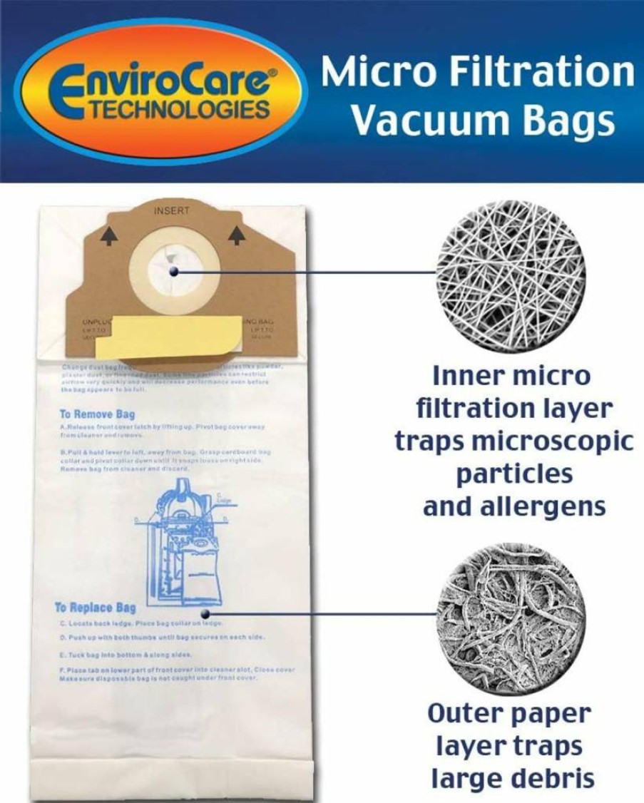 EnviroCare 9 Pack Replacement Vacuum Bags Compatible with Eureka RR, 61115, Boss Smart Vac 4800 – High-Quality HEPA Filter Bags