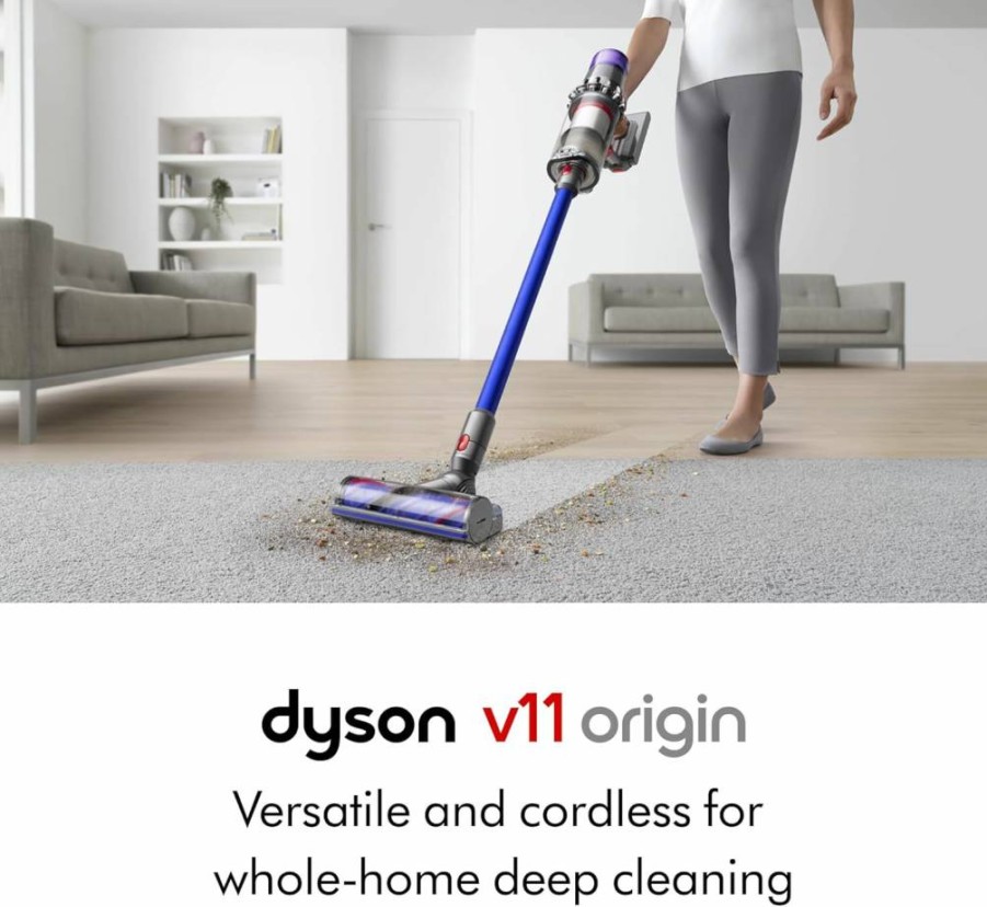 Dyson V11 Origin Cordless Stick Vacuum Cleaner with Powerful Suction, Nickel Blue, Lightweight & Cord-Free