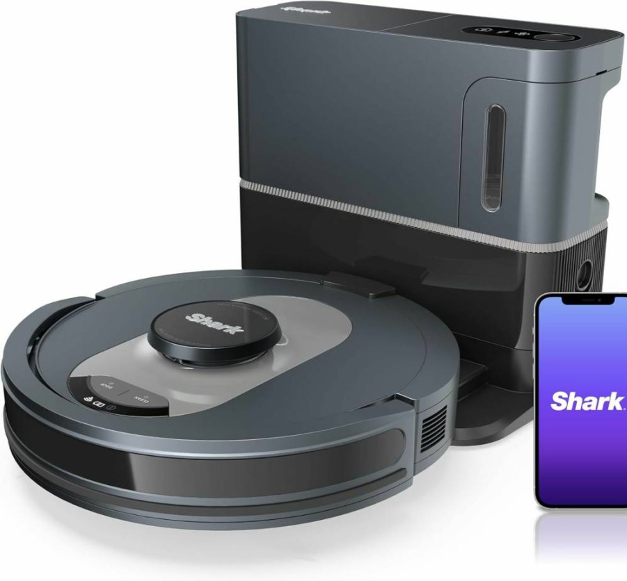 Shark UR2500SR AI Robot Vacuum with Self-Empty Base, Wi-Fi, Alexa, Ultra Clean, Home Mapping, Bagless, 30-Day Capacity, Ideal for Pet Hair, Black/Silver (Renewed)