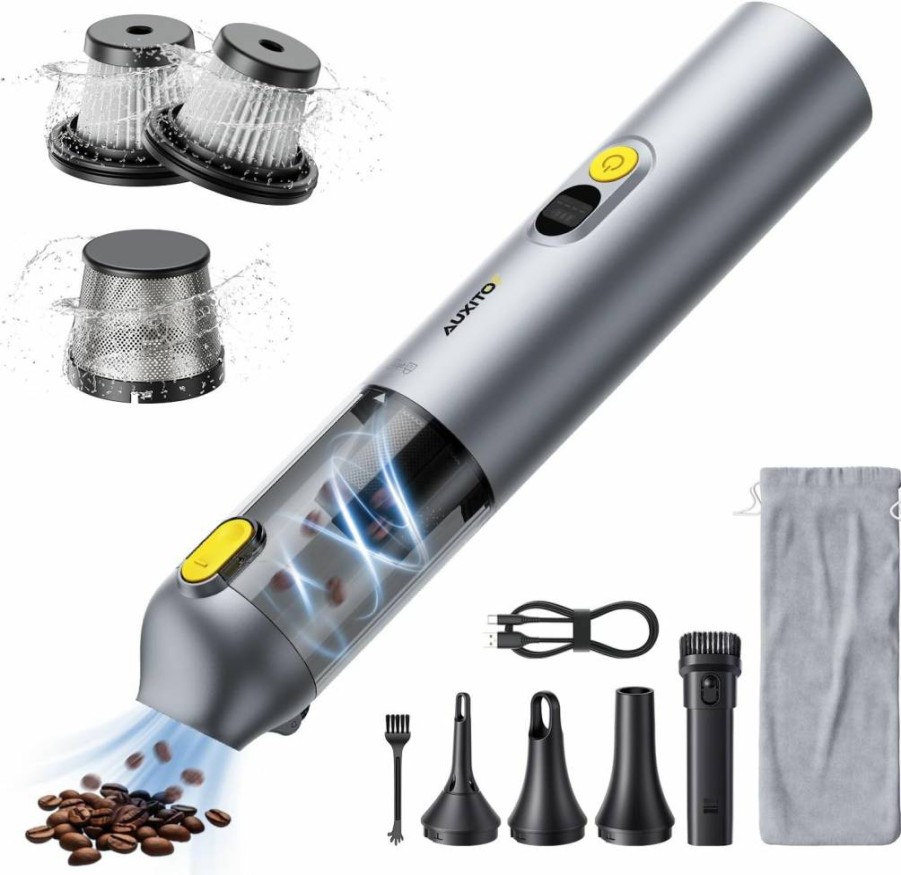 AUXITO Cordless Handheld Vacuum Cleaner - 14000Pa Powerful Suction, 2-in-1 Blow & Suction, Portable Car Vacuum for Home, Pet Hair, Office, Black