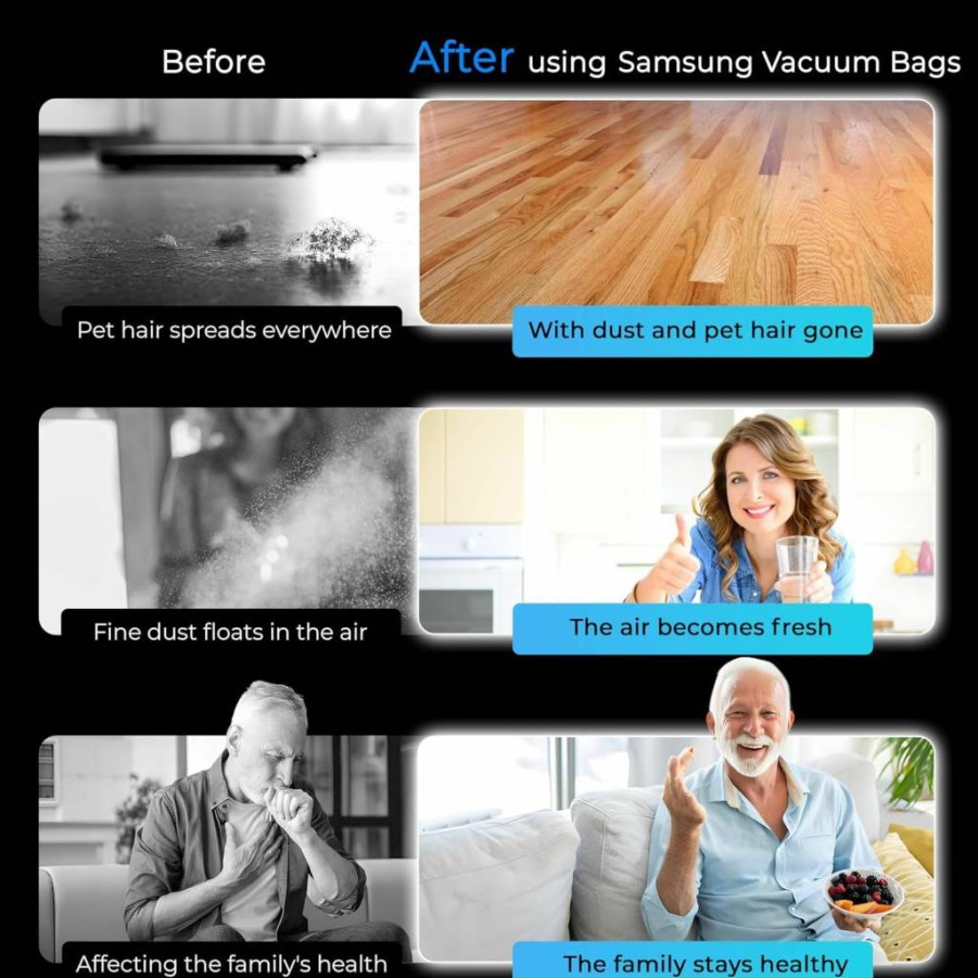 16 Pack FAMELEC Replacement Dust Bags for Samsung Bespoke Jet Cordless Stick Vacuum Cleaner, Compatible with All-in-One Clean Station, ADB953 Vacuum Bags