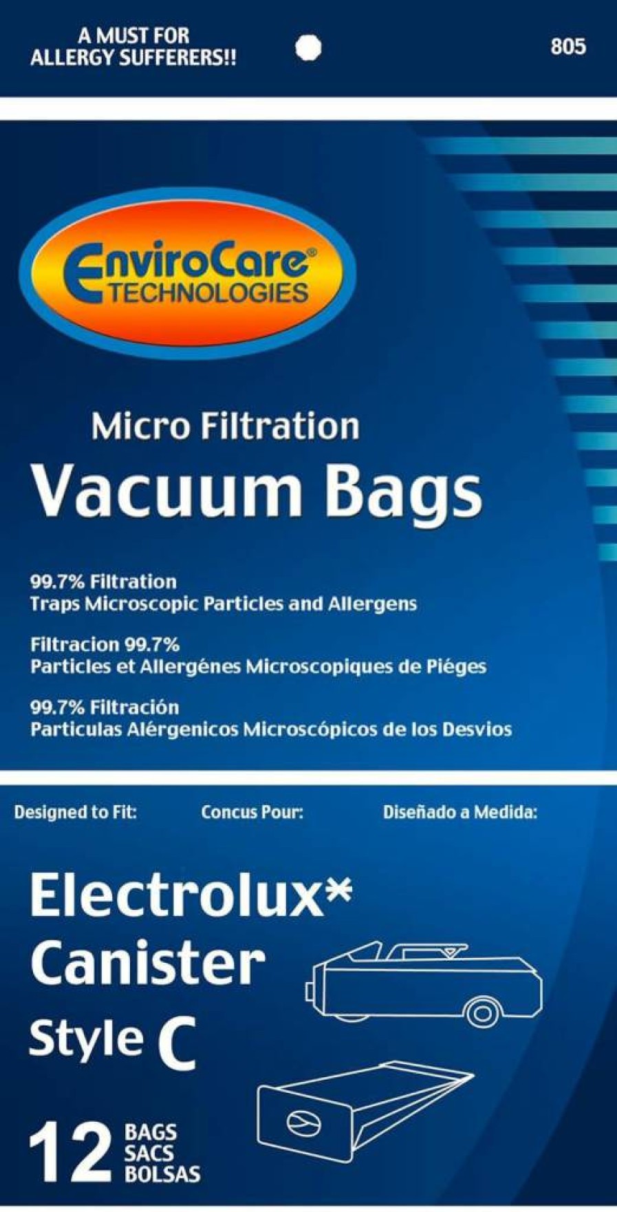 EnviroCare Gold EVC805 Vacuum Cleaner with 12 Replacement Bags | Generic Model