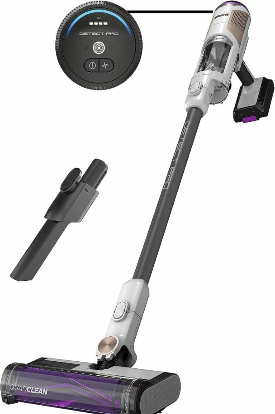 Shark IW1111 Detect Pro Cordless Stick Vacuum - Lightweight, HEPA Filter, Handheld for Pet Hair, Multi-Surface Cleaning, Rechargeable, Dark Grey