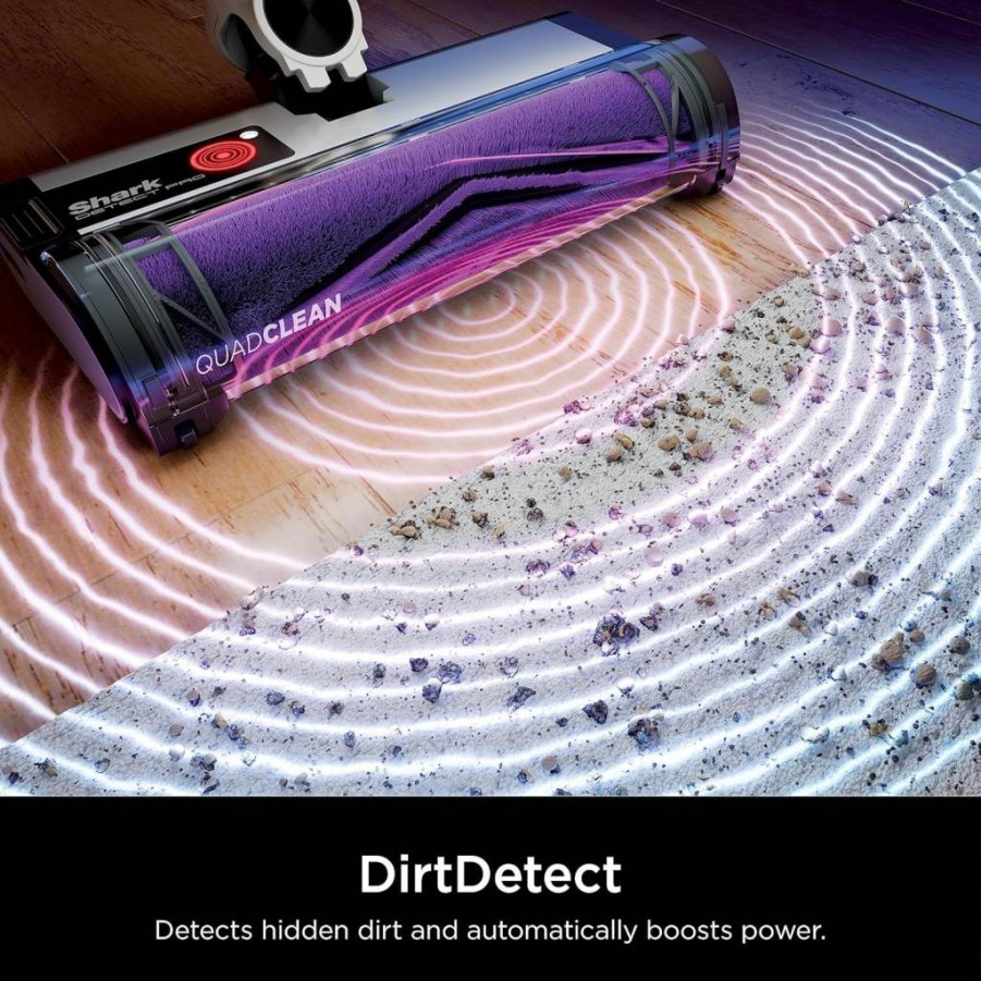 Shark IW1111 Detect Pro Cordless Stick Vacuum - Lightweight, HEPA Filter, Handheld for Pet Hair, Multi-Surface Cleaning, Rechargeable, Dark Grey
