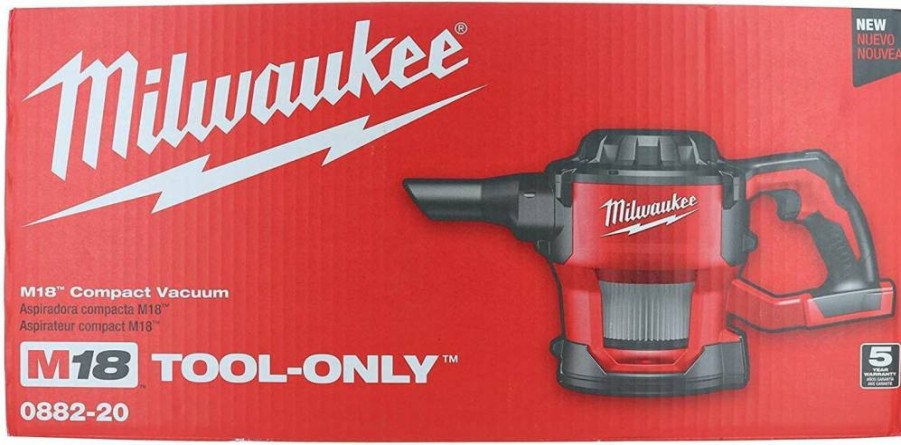 Milwaukee M18 18V Cordless Lithium-Ion Handheld Vacuum Cleaner 0882-20 with HEPA Filter, 40 CFM & Premium Microfiber Cleaner Bundle