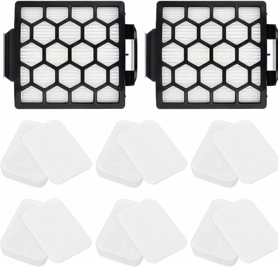 Ancolin Zu60 Vacuum Filter Replacement Kit for Shark Navigator NV150 NV151 NV255, 2 HEPA Filters + 6 Foam + 6 Felt Pads, Compatible with Shark Zu60 Zu62 Zu62C Models, Replaces Part #1238FT60