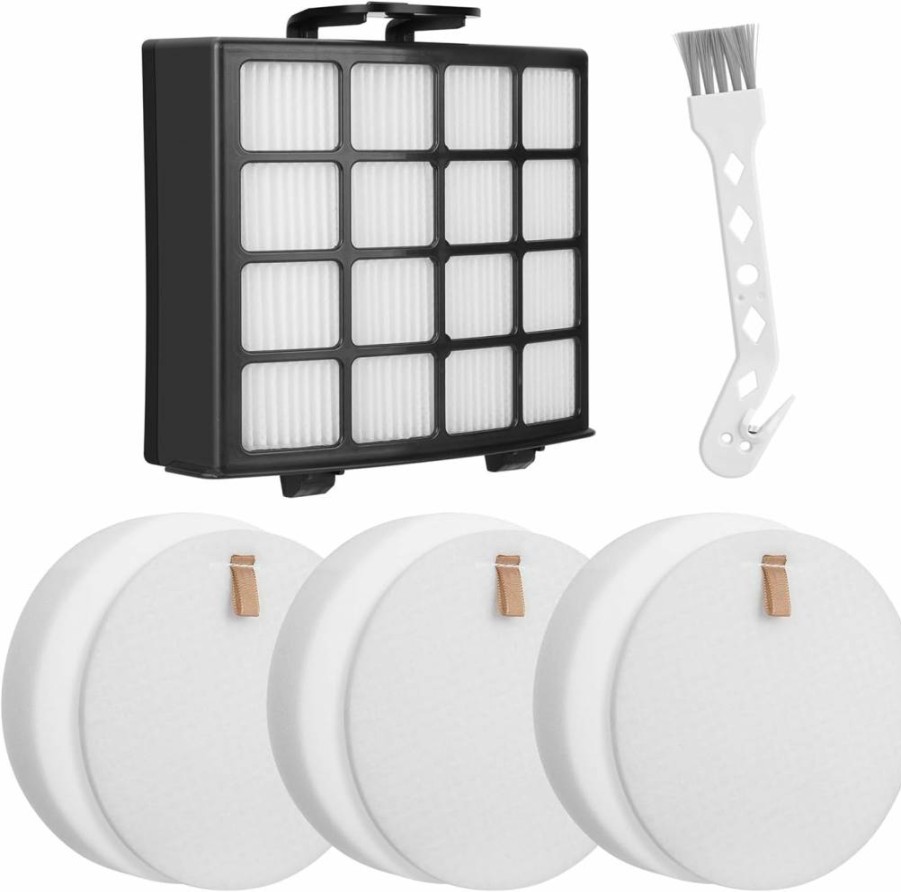 Tyhocent 6-Pack Vacuum Filter Kit for Shark Vertex DuoClean AZ2000, AZ2000W, AZ2002, UV2500 - 3 Foam & 3 Felt Replacement Filters Compatible with XFFKAZ2000, PowerFin Upright Vacuum Cleaner Parts