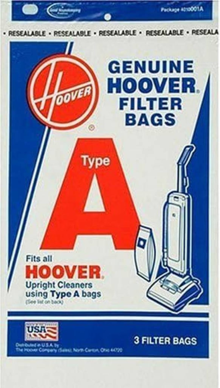 Hoover 4010001A Type A Vacuum Bags - 9 Pack, Compatible with Select Hoover Vacuum Models