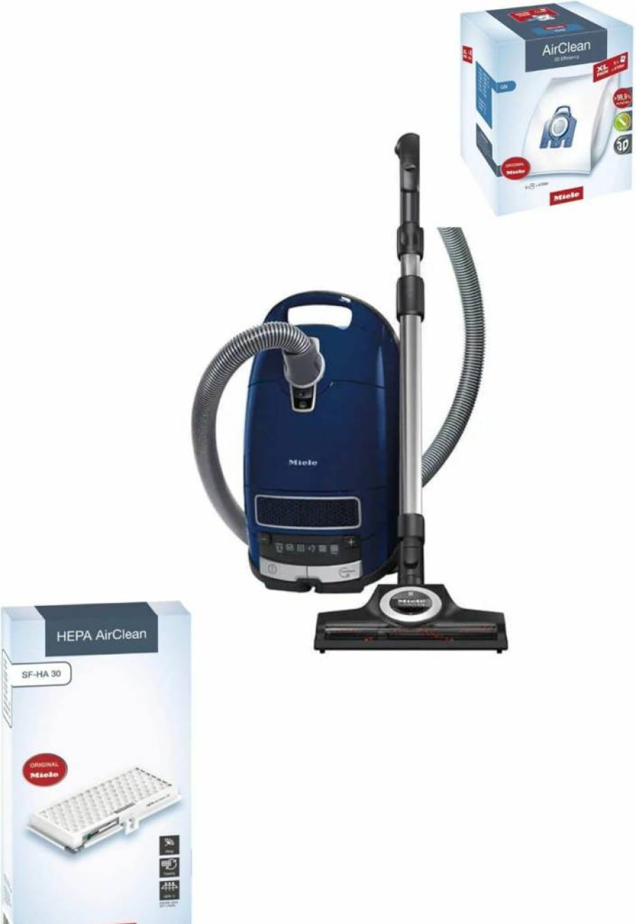 Wellness Premium Natural Foods Complete C3 Multi-Surface Canister Vacuum Cleaner with Turbo Head, HEPA Filter & XL Value Pack - 8 Bags & 4 Filters