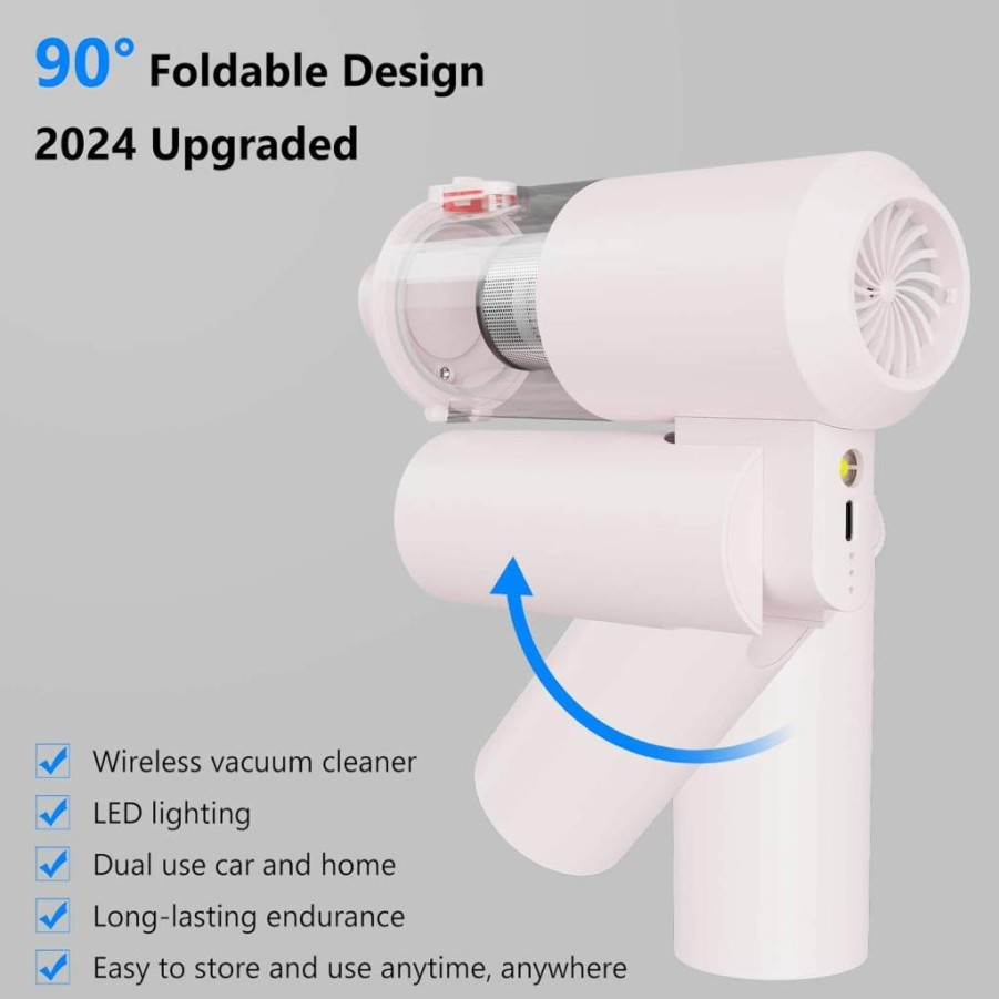 Tkkich Airifypro V2 Cordless Vacuum Cleaner - 16000Pa High Power, 3-in-1 Portable Car Vacuum & Air Duster with Brushless Motor, Foldable Handheld Vac for Home & Car Cleaning