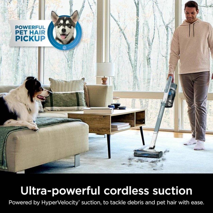 Shark SV1106 Navigator Freestyle Cordless Stick Vacuum Cleaner for Carpets, Hard Floors & Pet Hair, XL Dust Cup, 2-Speed Brushroll, Lightweight & Bagless, White/Grey