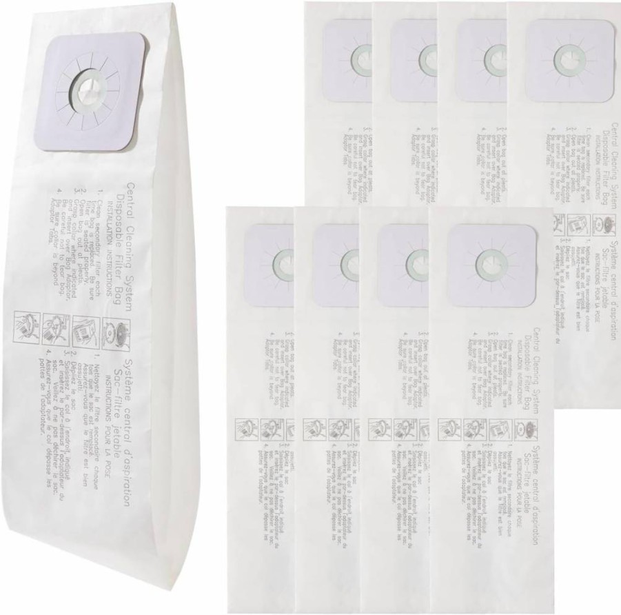 9Pack CF Clean Fairy 391 Vacuum Bags - Compatible With Nutone CV353, CV450, CV391, CV400, CV350, CV351, VX475, 44186, CV352, CV653, CV750, CF3918 Models - Central Vacuum System Replacement Filters