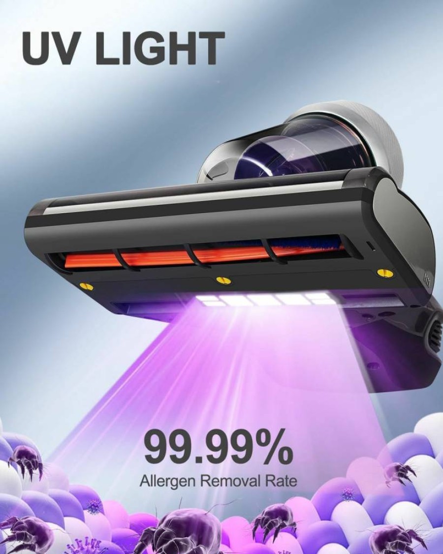 Jimmy JV35 Corded Mattress Vacuum Cleaner with UV-C Light & 140°C Heat, 14Kpa 480W Powerful Anti-Allergen Pet Hair Remover for Dust Mites & Bed Cleaning
