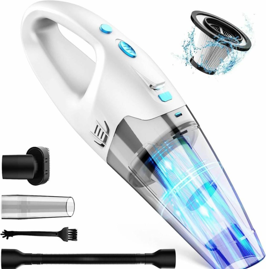 FUOAYOC Cordless Handheld Vacuum Cleaner - 1.6Lbs Lightweight, Powerful Suction, Rechargeable, LED Light, Multi Accessories for Car, Home, Office, Pet Hair