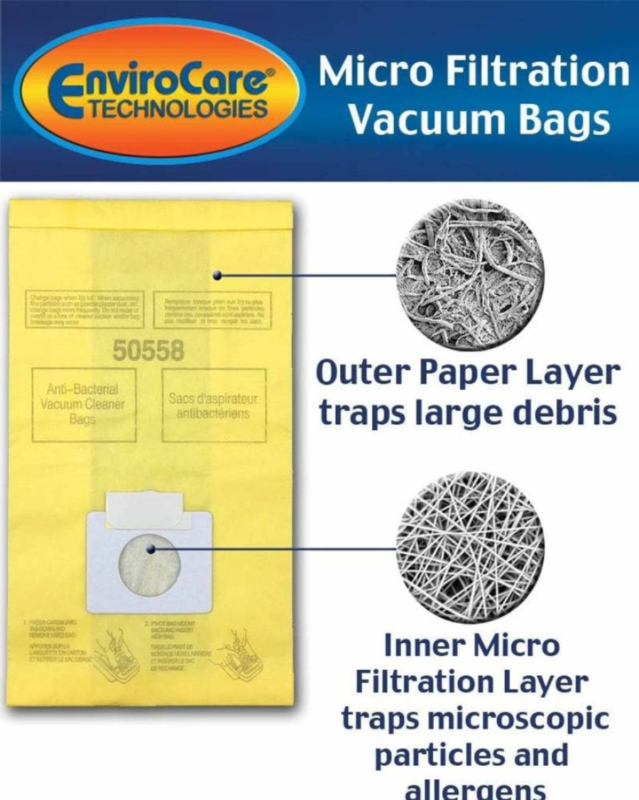 EnviroCare 15 Pack Vacuum Bags Compatible With Kenmore Canister 5055, 50557, 50558 & Panasonic C-5 Vacuums | Replacement Filters for Type C/Q Models