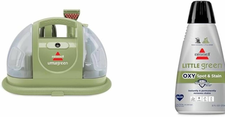 Bissell Little Green 1400B Portable Carpet Cleaner for Home, Car & Upholstery – Compact Deep Cleaner with Attachments, Green