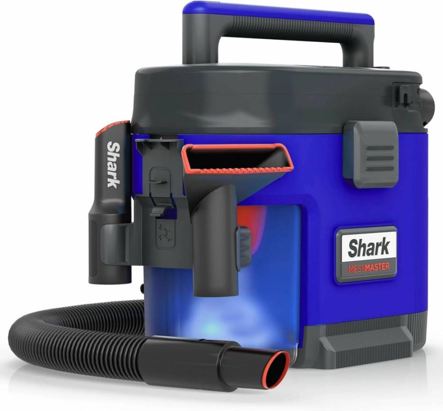 Shark VS101 MessMaster 1-Gallon Corded Wet Dry Vacuum with AnyBag Tech - Self-Cleaning, Ultra-Powerful Suction for Pet Hair & Car Cleaning (Renewed, Blue)