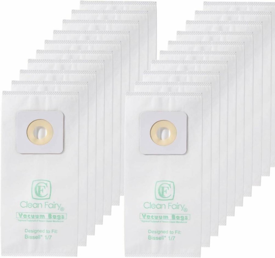 CF Clean Fairy 20Pack Fabric Filter Bags Compatible With Bissell Powerforce, Powerglide, Lift-Off, Powertrak, Powerlifter Pet Upright Vacuums Style 1&7