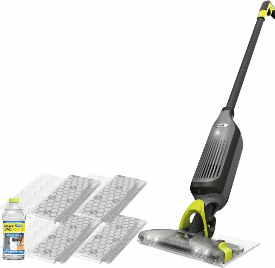 Shark VM252PL Vacmop Pro Cordless Hard Floor Cleaner - 2-in-1 Vacuum & Spray Mop with Powerful Suction, LED Headlights, Lightweight Design, Includes 4 Disposable Pads & 12oz Lavender Scented Multi-Surface Cleaning Solution