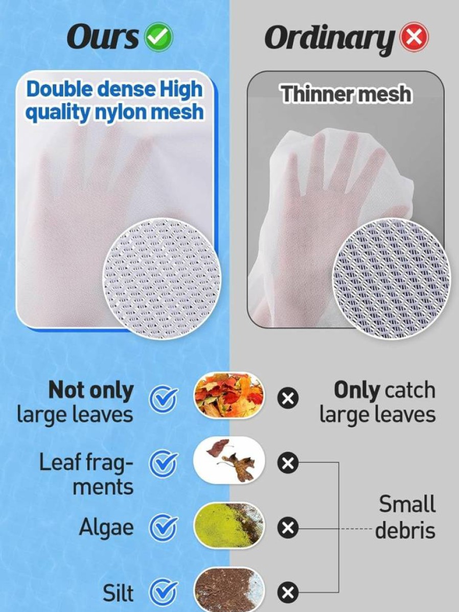 PAMASE 4-Pack 16" x 24" Fine Mesh Pool Vacuum Cleaner Replacement Bags with Pull Lock for Leaf Debris Collection