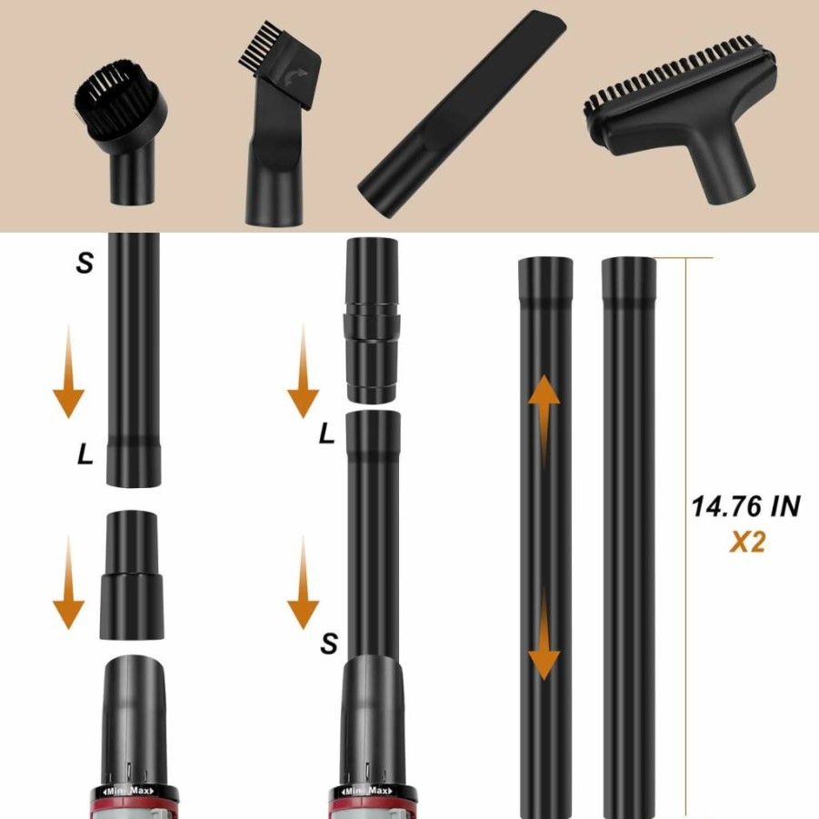 MACIFECI Vacuum Hose Handle, Crevice Tool and Adapters Compatible with Shark Navigator Rotator Lift-Away Upright Models ZU561, ZU560, ZU562, UV725 - Replacement Accessories Kit