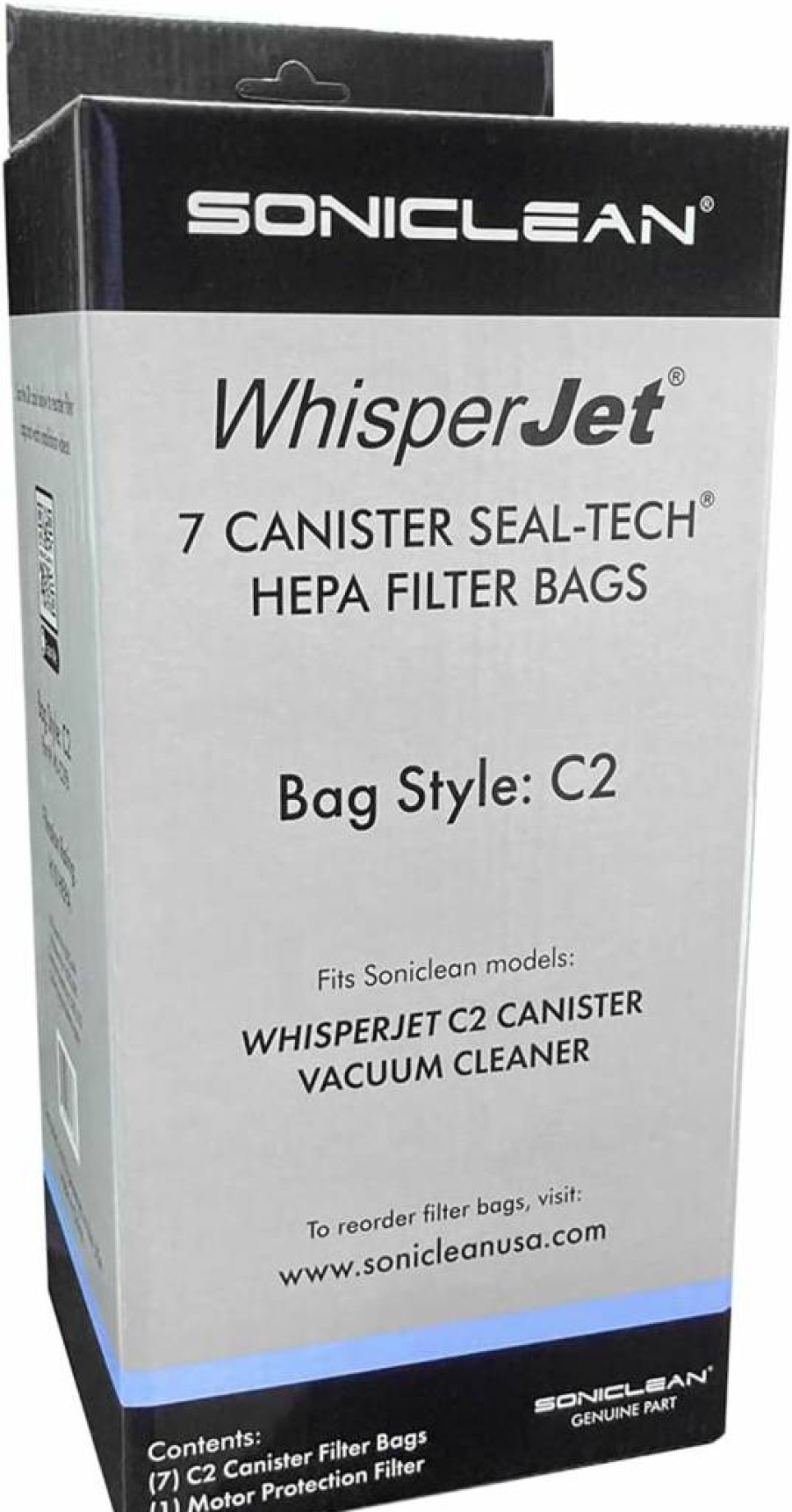Soniclean Whisperjet C2 Replacement Filter Bags with Noise-Reducing Technology for Ultra-Quiet Vacuum Performance
