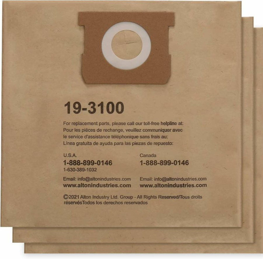 STANLEY 19-3100 Disposable Filter Bag for Wet/Dry Vacuums, 5-8 Gallon Capacity, Pack of 3, by Alton Enterprises Limited