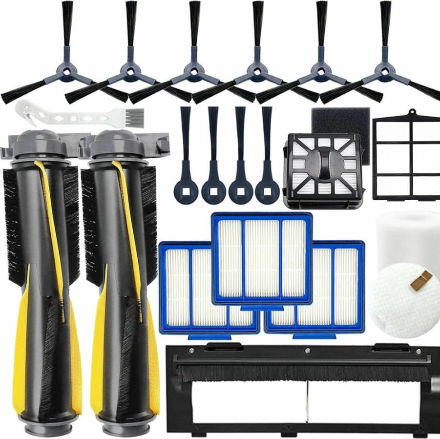 Pmosata Replacement Parts for Shark IQ RV1001AE, AV911S EZ, AV1010AE, RV1000, RV1001, AV970, AV993, AV1002AE, UR1000SR, UR1005AE Vacuum Cleaners - Side Brush, Sweep Brush, Main Roller Brush, Shell, Clean Base Filter