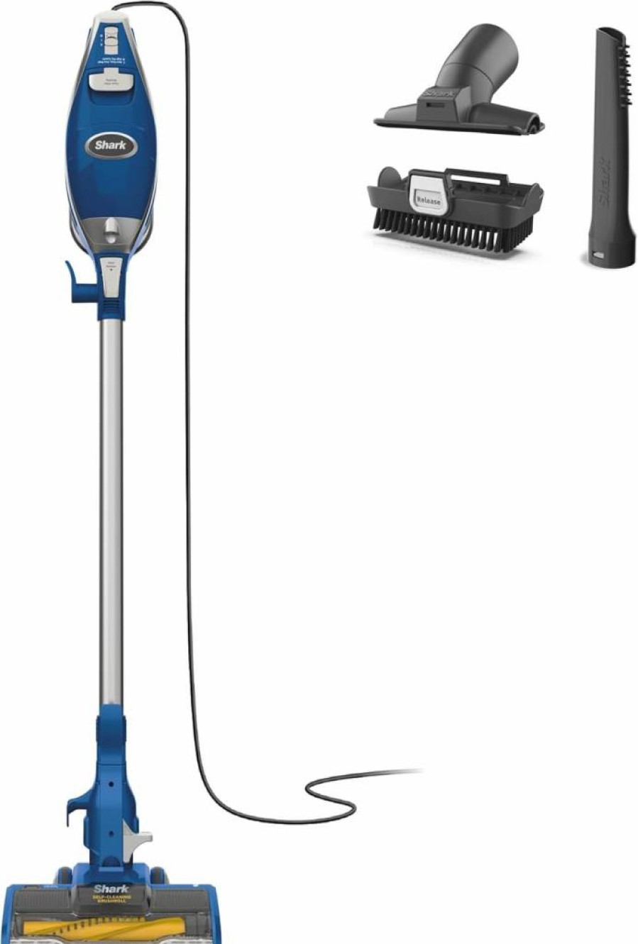 Shark HV322 Rocket Deluxe Pro Corded Stick Vacuum - Lightweight with LED Headlights, XL Dust Cup, Pet Hair Attachments, Converts to Handheld, Bordeaux/Silver