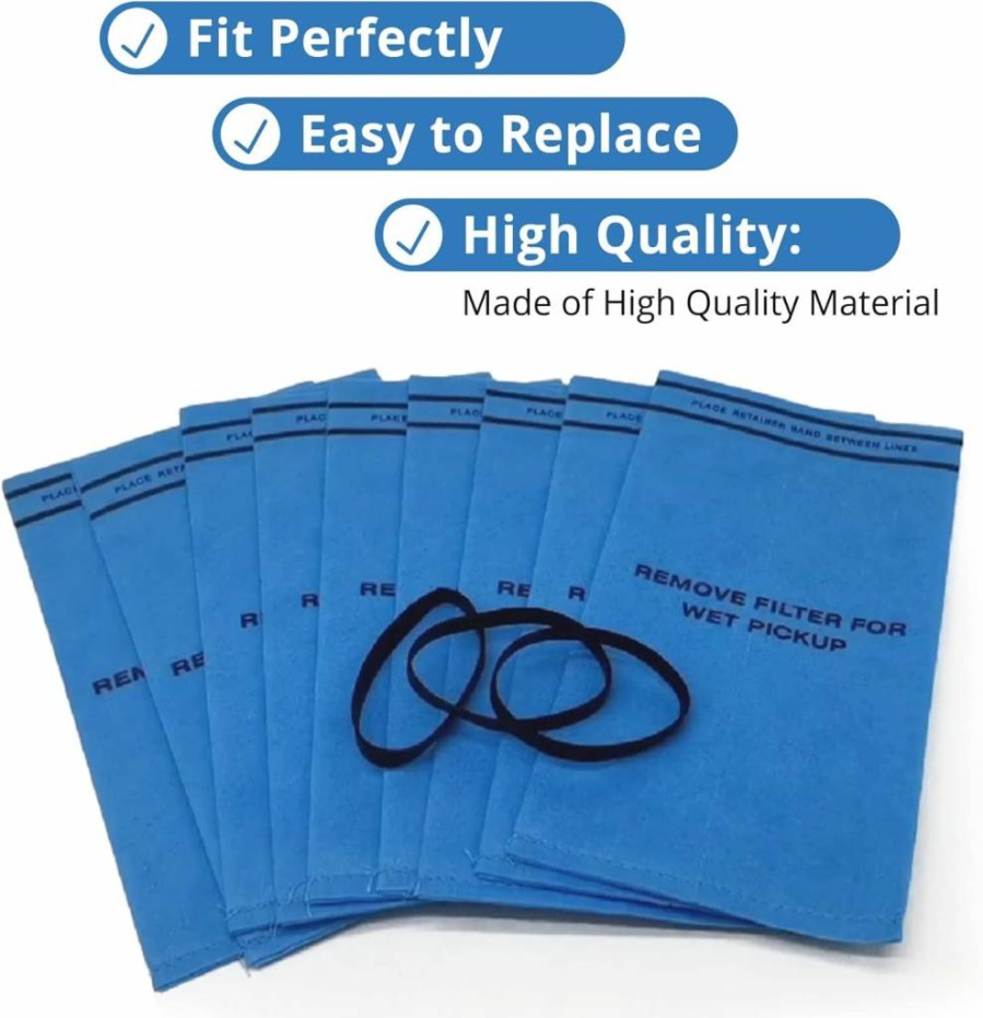 S SMILEFIL 9 Pack Wet Dry Vacuum Filter Bags Compatible with Craftsman 9-38737, Stinger WS0255VA, Workshop WS01025F - Fits 2.5 to 5 Gallon Shop Vacs
