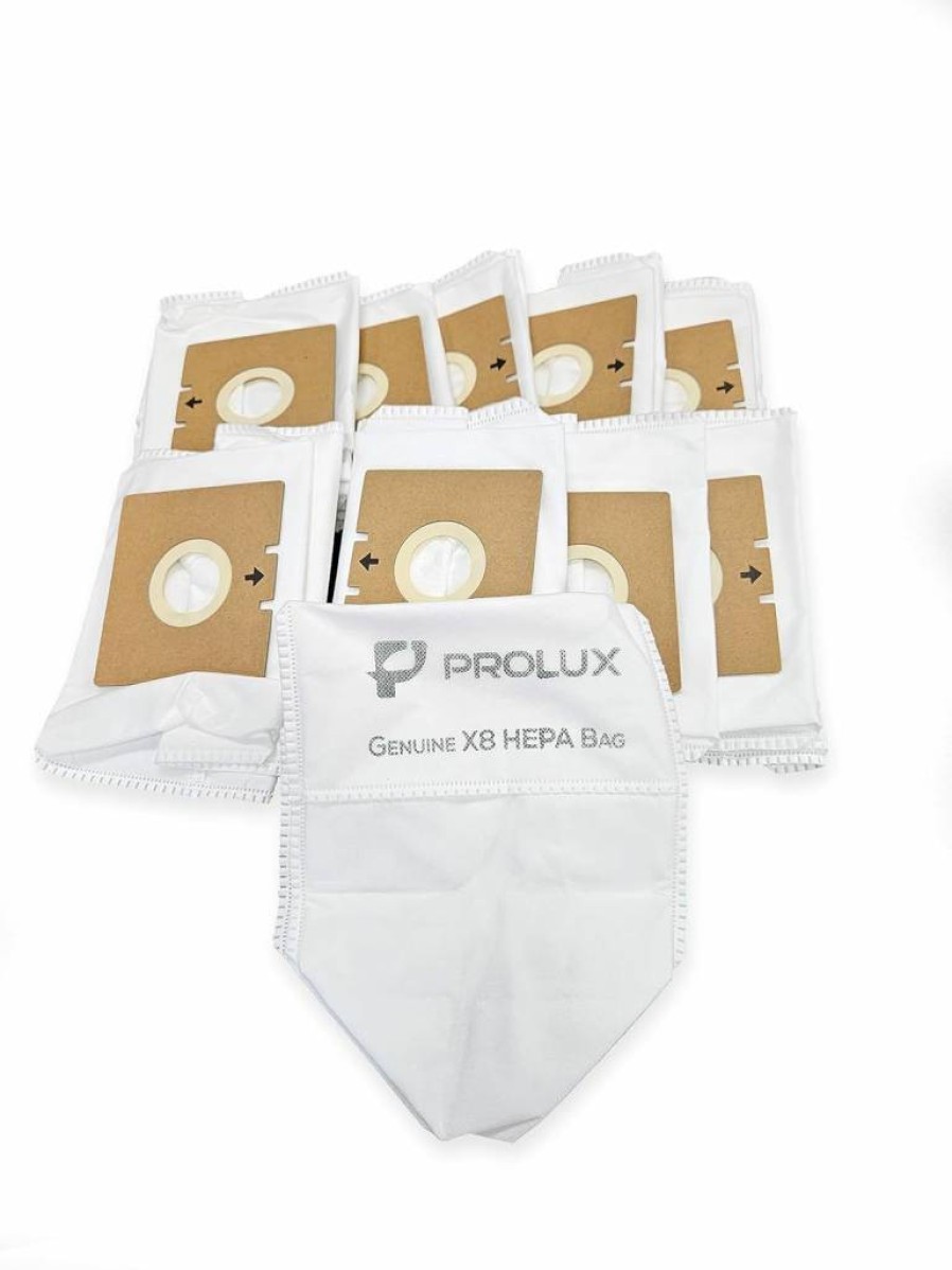 10-Pack Prolux X8 Vacuum Bags, Genuine HEPA Disposable Filters, Direct Fit for Prolux X8 Backpack Vacuums, US Designed