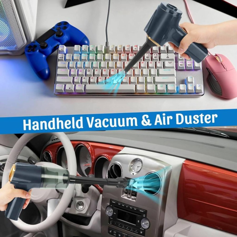 Honlibey Cordless Mini Vacuum Cleaner - Portable Keyboard & Laptop Cleaner for Dust, Pet Hair, Crumbs - Rechargeable Handheld Vacuum for Car, Computer, Sewing Machine, Pet House