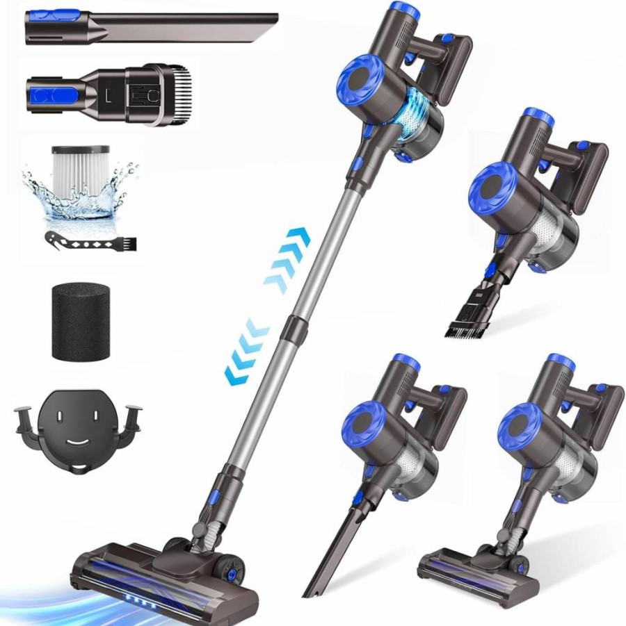 AIRDIYA Cordless Stick Vacuum Cleaner 8-in-1, 2200mAh Battery 35min Runtime, Lightweight for Hard Floors & Low-Pile Carpets, Self-Standing with Powerful Suction for Pet Hair