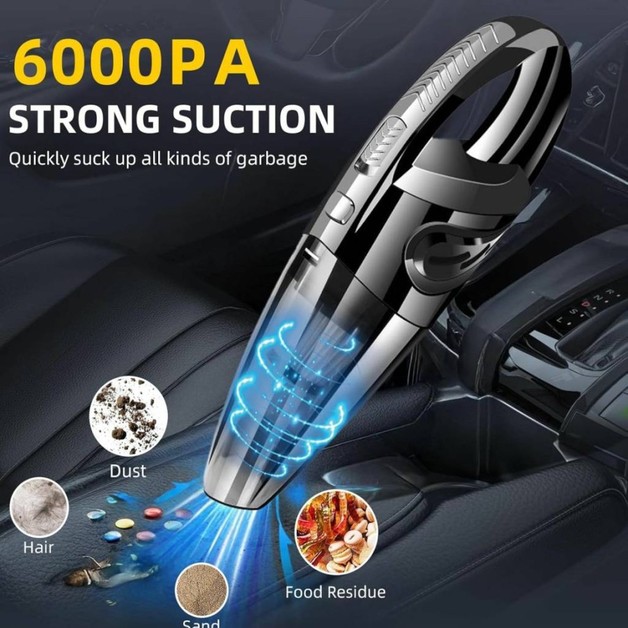 Silbingan Cordless Handheld Vacuum Cleaner - Rechargeable Portable Car Vacuum with LED Light, USB Charging, Lightweight for Pet Hair, Dust, Home, Sofa Cleaning