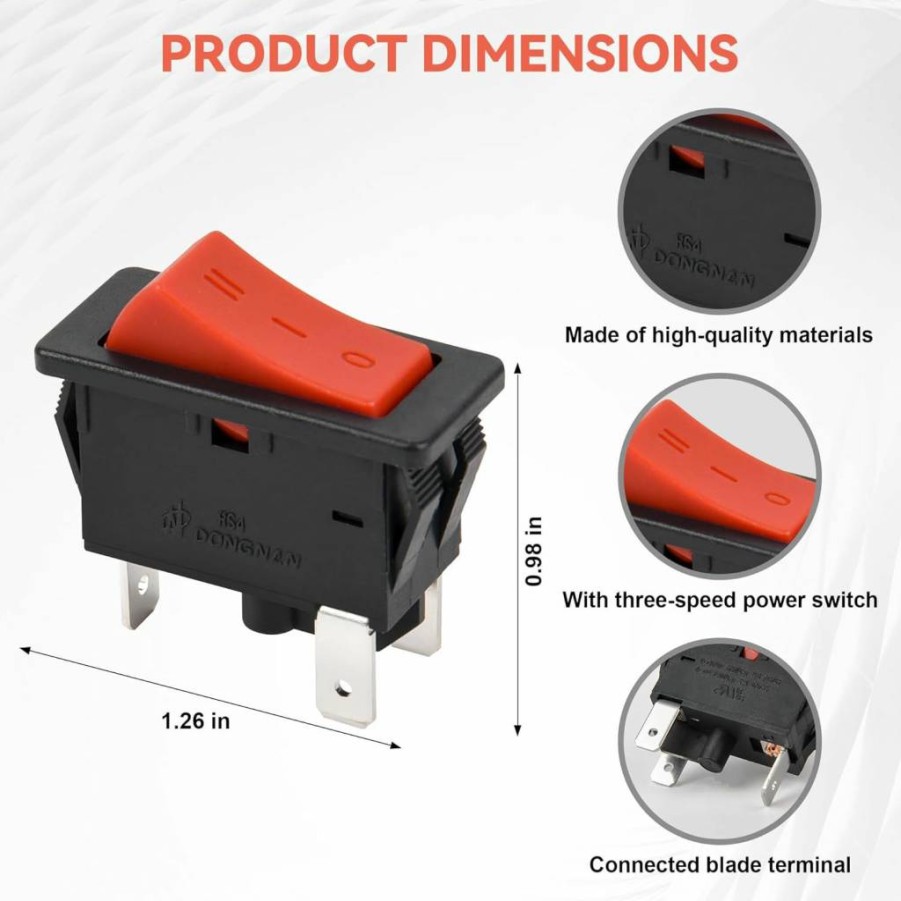ETZ 3-Way Power Switch Replacement for Shark Navigator Lift-Away NV22 NV26 NV351 NV352 NV355 NV357 NV370 NV60 NV70 NV95 UV400 UV410 UV420 UV440 Vacuum Cleaners