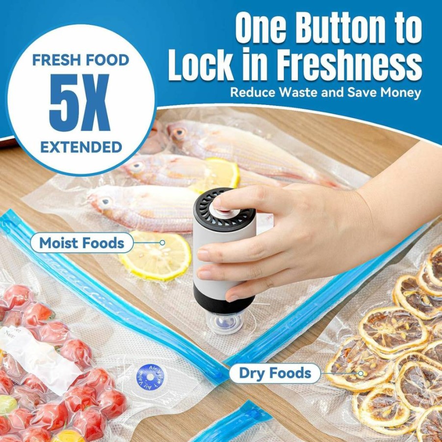 Billty 3rd Gen Handheld Vacuum Sealer for Food Preservation - Portable Kitchen Tool with 30 Sous Vide Bags for Freshness & Storage