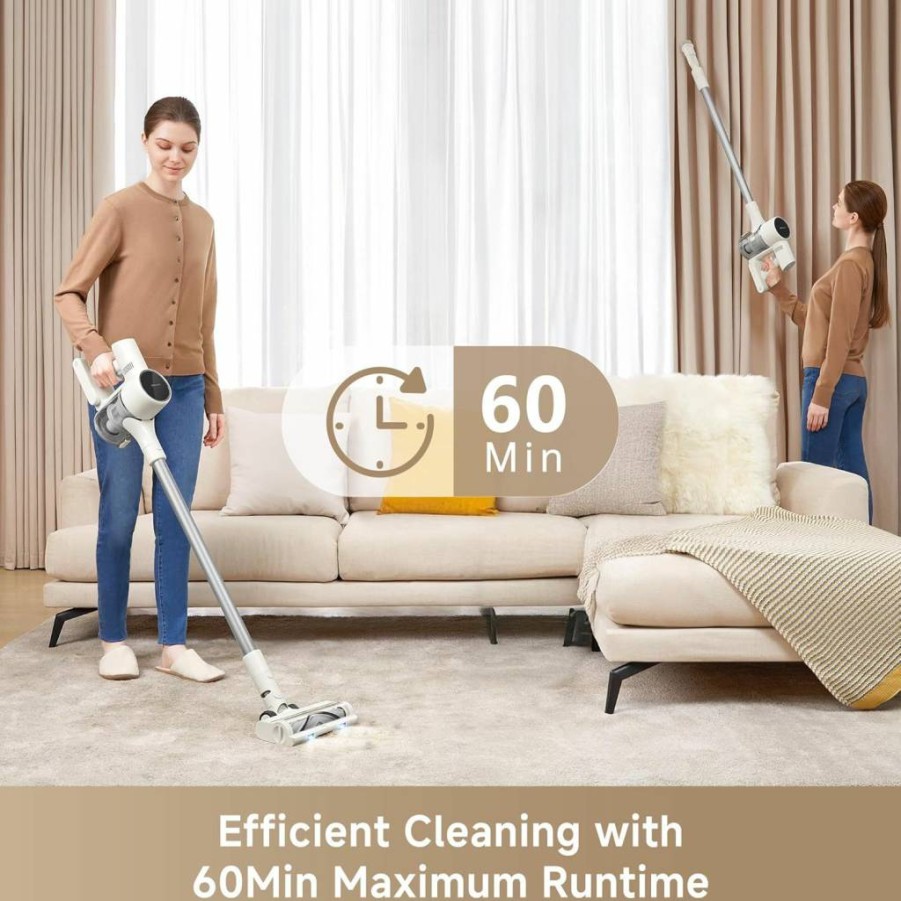 DREAME R10 Cordless Stick Vacuum Cleaner - 120AW Powerful Suction, Anti-Tangle Brush, LED Headlights, 60 Min Runtime, Lightweight for Carpets, Hard Floors & Pet Hair