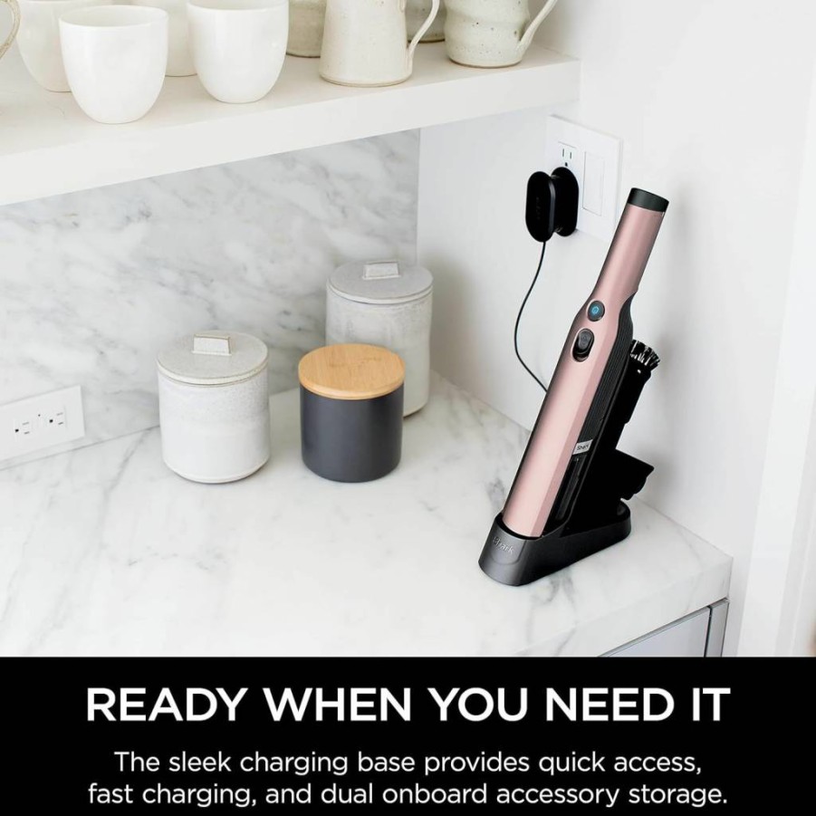 Shark WV201BK Wandvac Cordless Handheld Vacuum - 1.4 lbs Lightweight, Powerful Suction for Pet Hair, Car & Home, Includes Charging Dock & Duster Crevice Tool, Portable Black Hand Vac