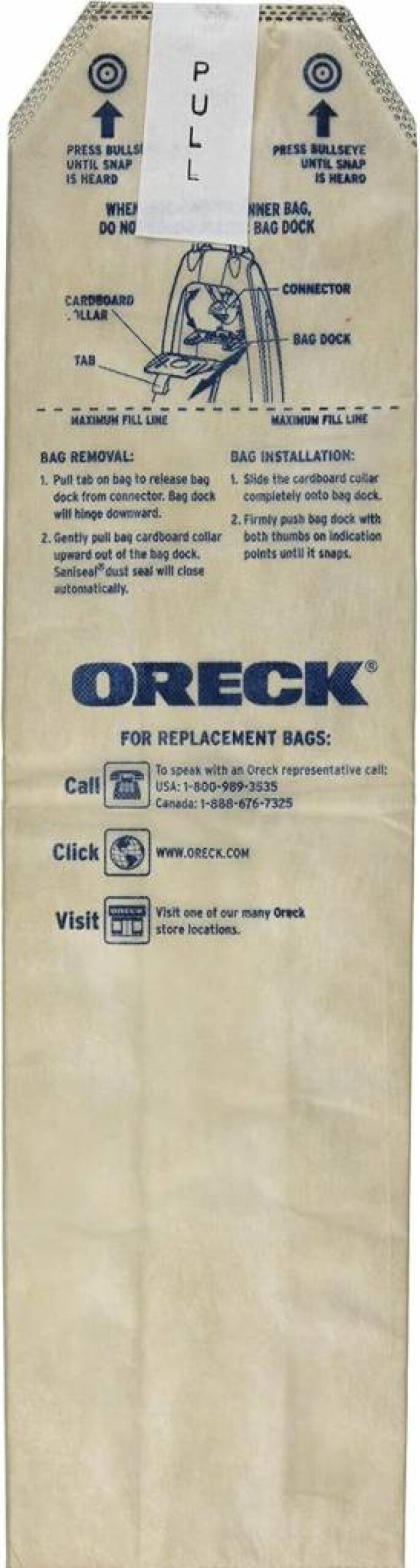 Oreck LWPK6OH HEPA Filtration Vacuum Bags, 6-Pack for Magnesium Upright Vacuums, Odor Fighting Tan Replacement Bags