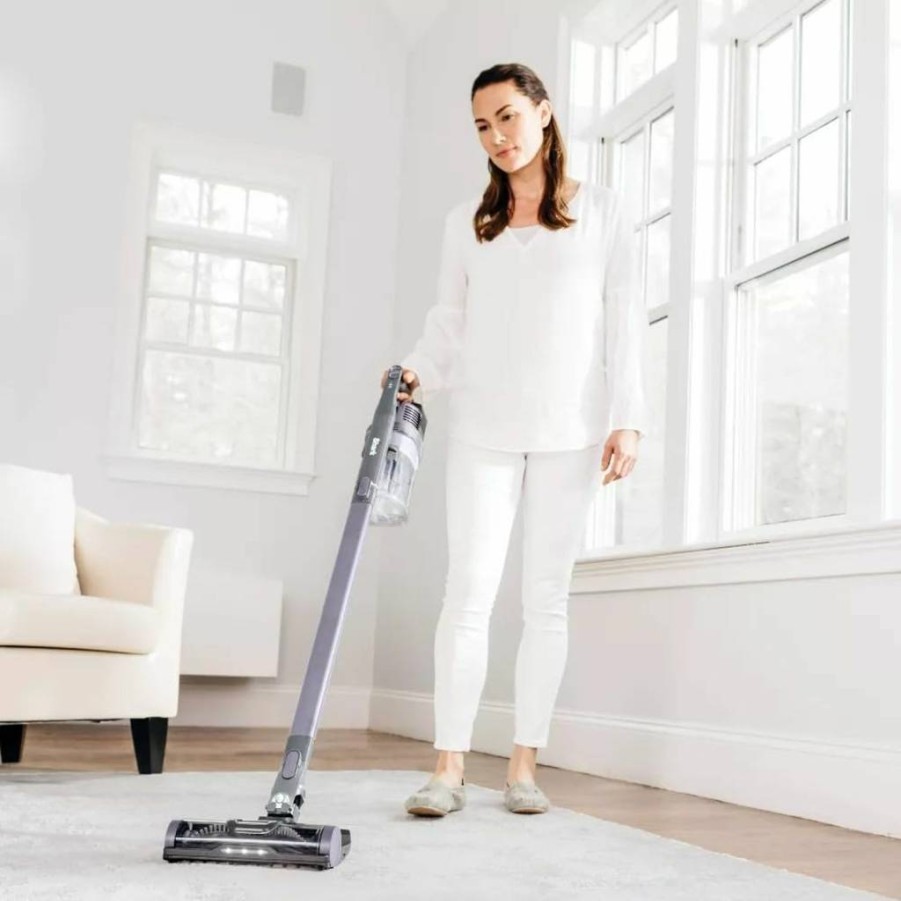 Shark IX141H Pet Cordless Stick Vacuum - Anti-Allergen Seal, XL Dust Cup, LED Lights, Lightweight 7.5 lbs, 40 Min Runtime, Handheld Option, Renewed (Grey/Purple)